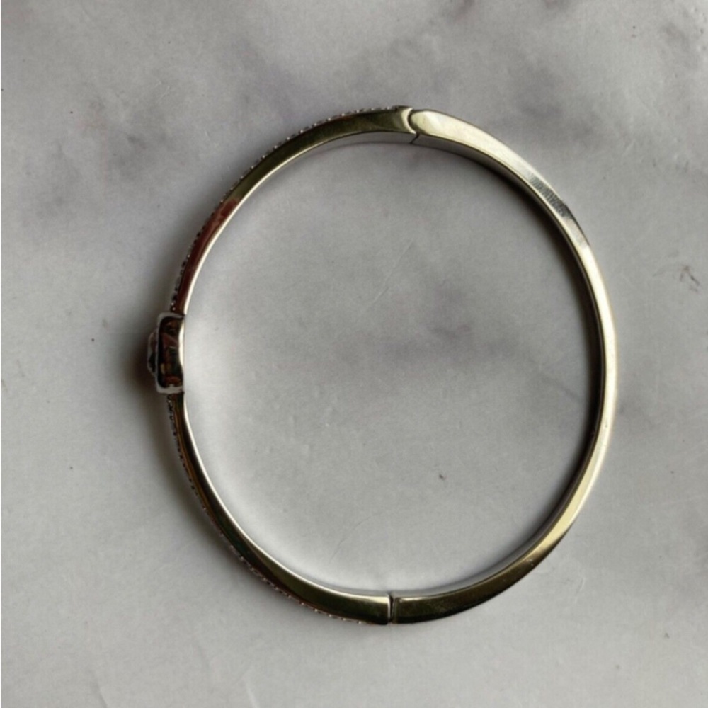 NIB COACH Signature Logo Pave Hinged Bangle Bracelet One Size - Picture 3 of 4